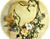 PEARLY POSIES--Feminine and delicate, with hand-tinted yellow roses, natural gemstones, freshwater pearls & Swarovski crystals.