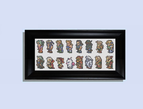 Final Fantasy 6 character sheet cross stitch kit - (Final Fantasy III for the SNES)
