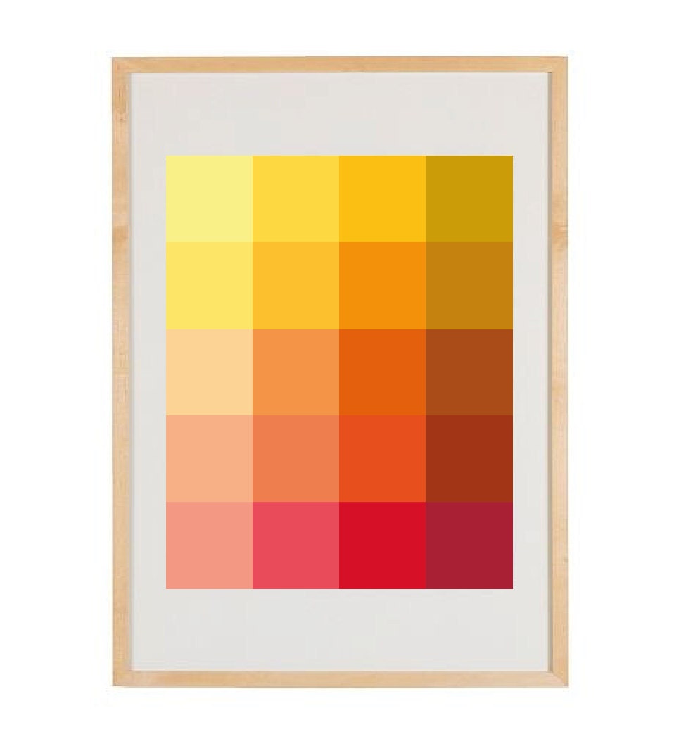 Shades Melon Art Print - Pantone Color Blocks of Gold, Orange, and Magenta - bergenhouse