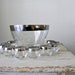 Mid Century Silver Rimmed Bowl and Glasses