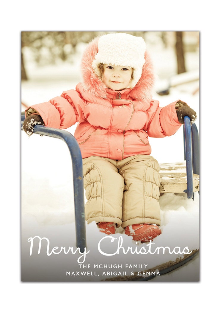 Photo Christmas Card Full Photo Holiday Card Simple Typography Greeting Card DIY Digital or Printed - McHugh style