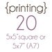 20 Professionally Printed Custom Party Invitations, Cards or Announcements 5x7 or 5x5" Printing for Any Invite Design in my Shop. digibuddha