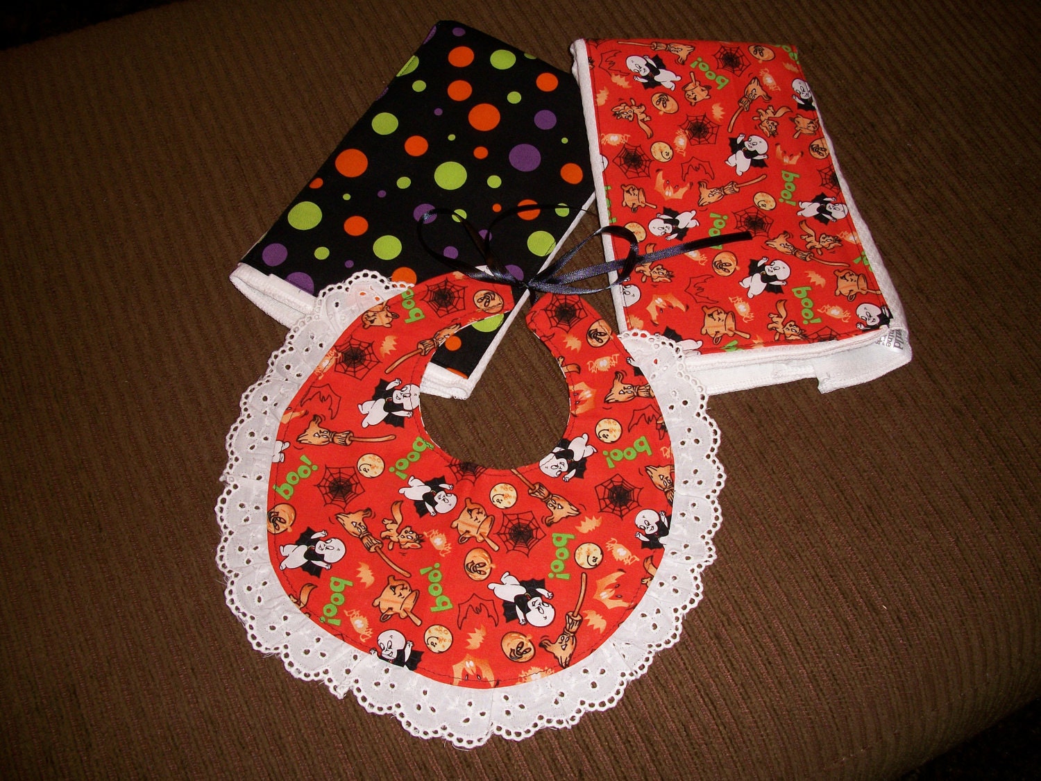 Halloween Bib and Burp Cloth Set