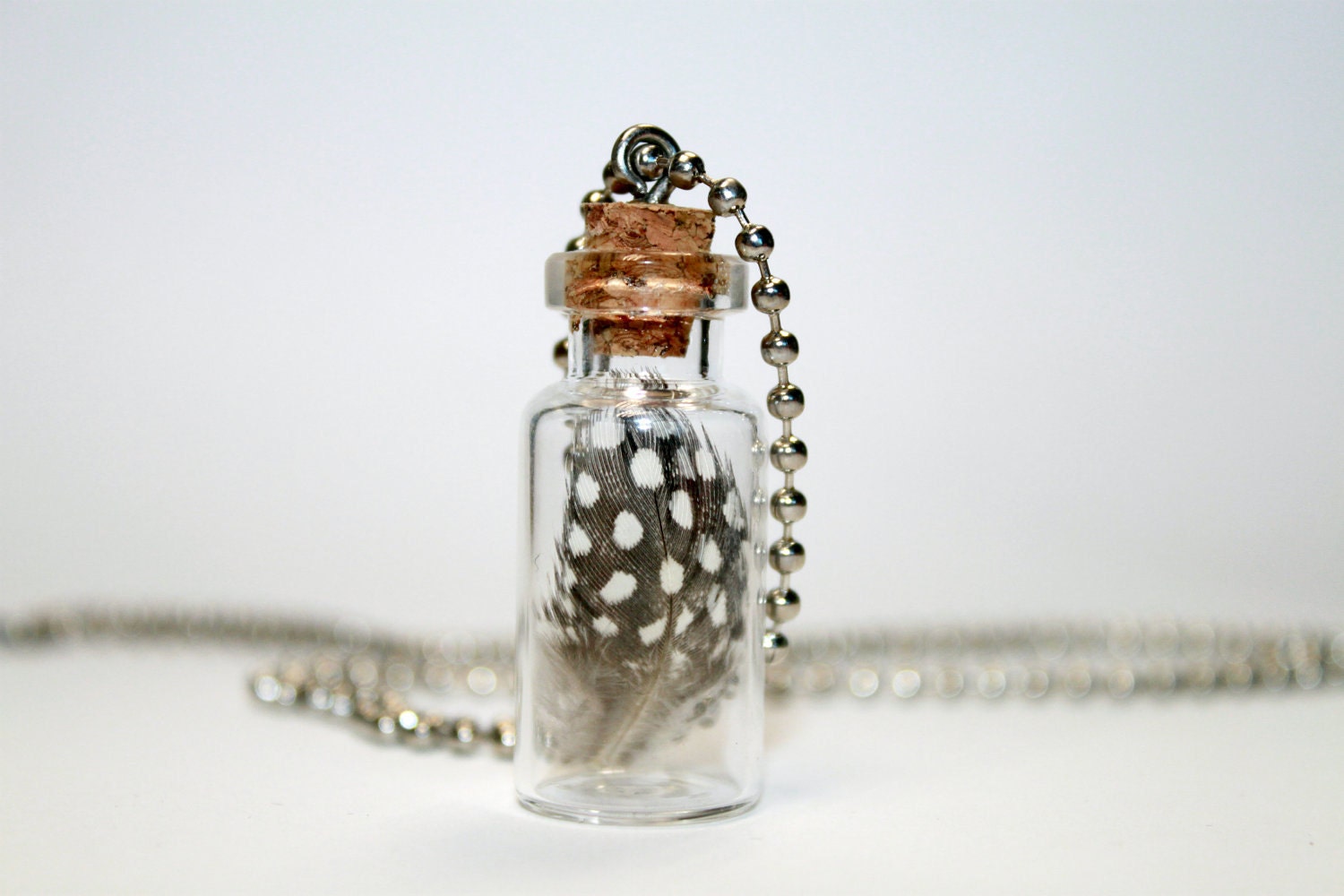 Feather Necklace - Antique Silver Chain