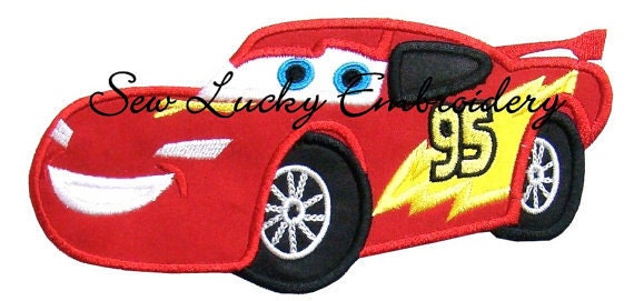 Lightning McQueen Car Applique Embroidery Patch - Ready to Ship