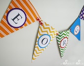 RAINBOW Party Bunting or Banner plus Mini Banner - DIY Printable - Alphabet and Numbers - Make You Own Message