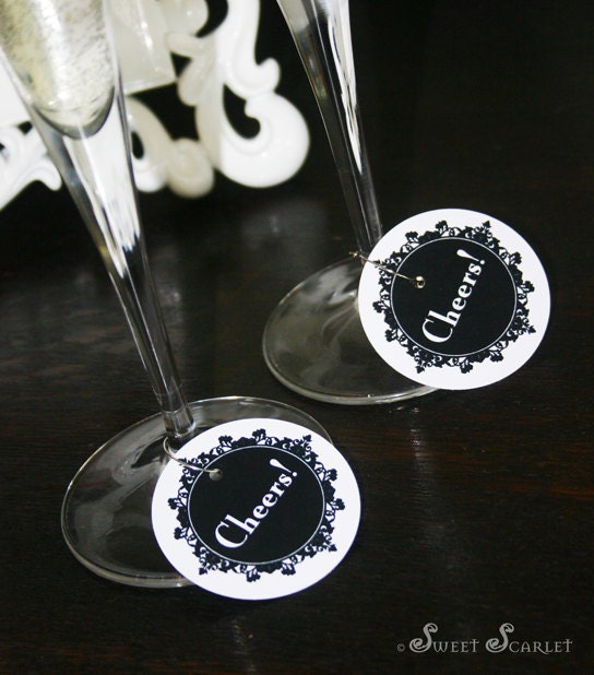 CHEERS Printable Wine Tags or Cupcake Toppers. Print Your Own. Il_570xn