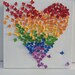 3D Butterfly Art / Butterfly Rainbow Heart / Nursery Decor /Children's Room Decor / Modern Art for Children - Made to Order
