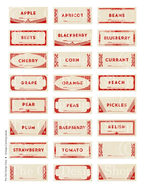 jar label templates