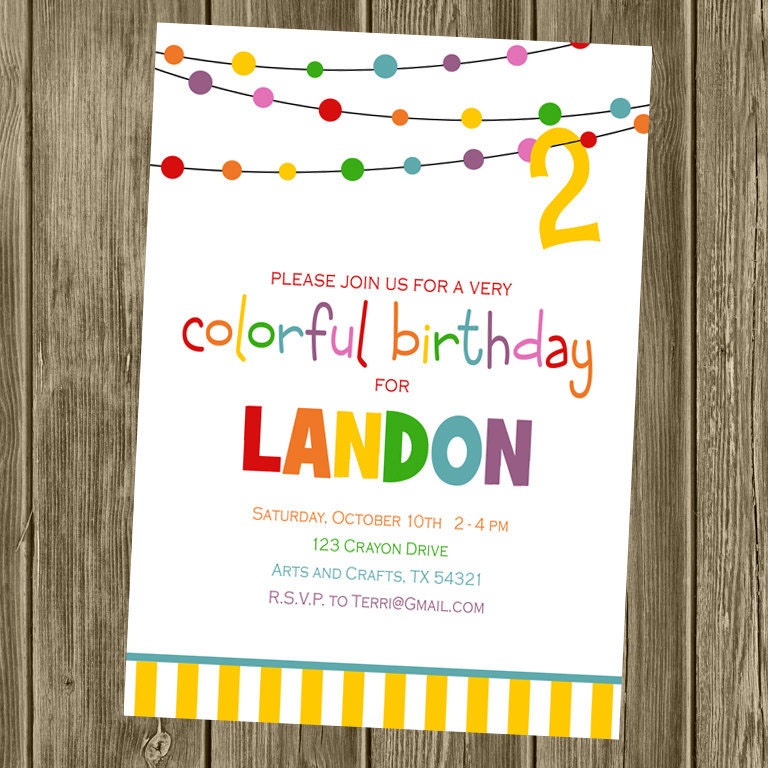 Rainbow Birthday Party Invitation