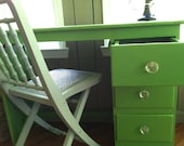 Shabby green cottage desk