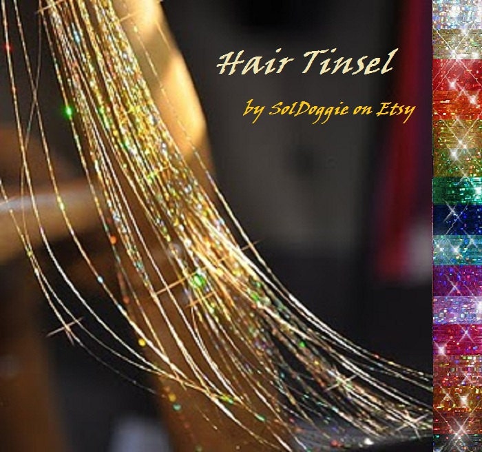 Hair Tinsel, 10 Long Strands for Festival Hair