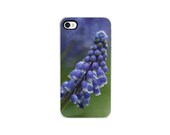 iPhone Case Grape Hyacinth iPhone 4 iPhone 4s Hyacinth Flower Bluebells Purple Blue Green Spring Gift for her