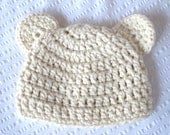Organic Cotton Chunky Bear Hat sizes Newborn, 0-3m and 3-6m