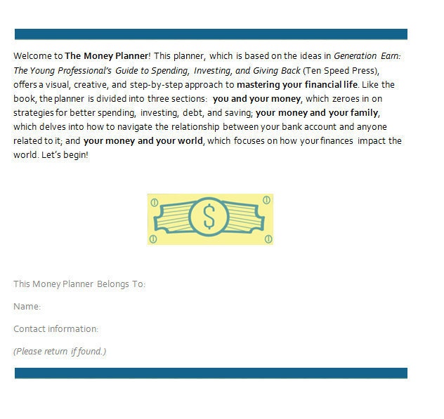 Money Planner (printable)