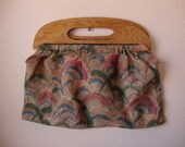 Bohemian Style Cloth and Wood Handbag