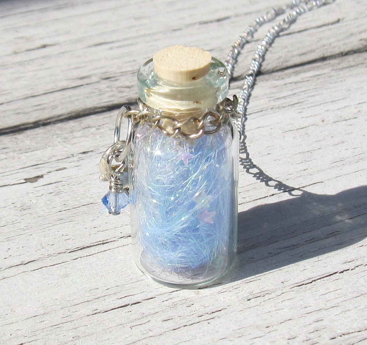 Glass Bottle Pendant - Wishing Star Necklace