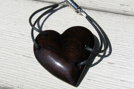 Wooden Heart Bracelet - African Wenge Hardwood