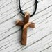 Mens Cross Pendant - Walnut & Maple - Necklaces for Men