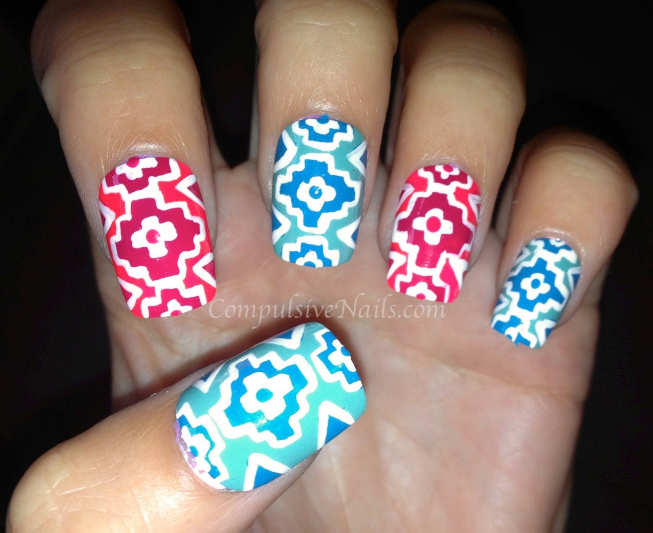 SALE Navajo Inspired Tribal Fake Nails