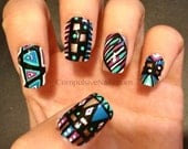 Modern Style Tribal Fake Nails