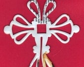 CROSS ORNAMENT from recycled can