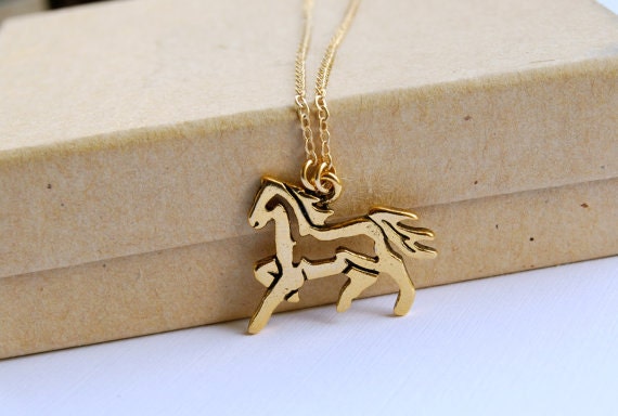 Horse Necklace, Gold