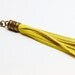 Yellow Leather Tassel Keychain