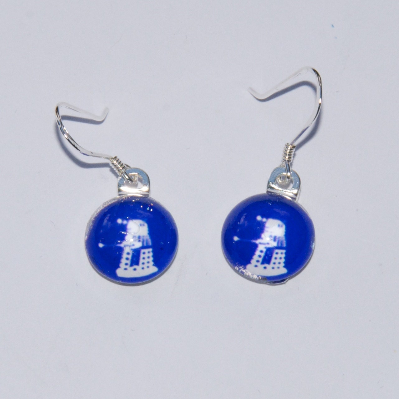 Doctor Who Earrings Dalek Jewelry, Dr Who Dalek Glass Dome Silver Earrings, Exterminate, Gift Handmade Doctor Science Fiction