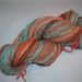 Handspun, hand dyed, worsted 3-ply self striping yarn. EU Seller
