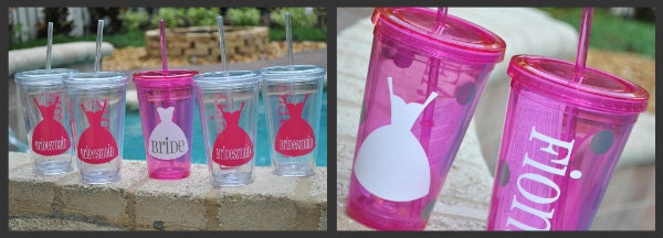 Bridal Party Tumblers BPA Free Great Favor Gifts
