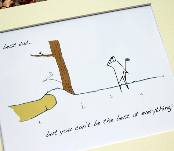 Dad's golf, Anonymity Illustrative print (10" x 12" / 255mm x  305mm)