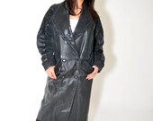 80s Leather with EMBOSSED Suede and Braided Accented LONG WILSONS Coat Beautiful