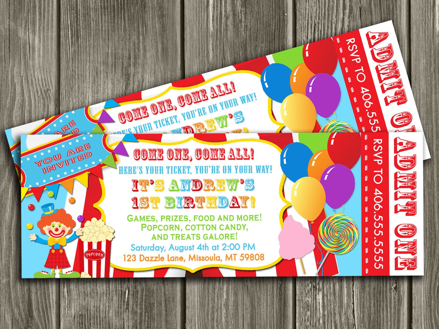 Carnival Ticket Invitations Template