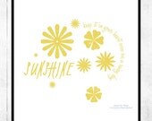 Spring Art Print Poster Floral Yellow Sunshine