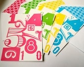 paper handmade greeting cards Modern Typography Numbers Stationery