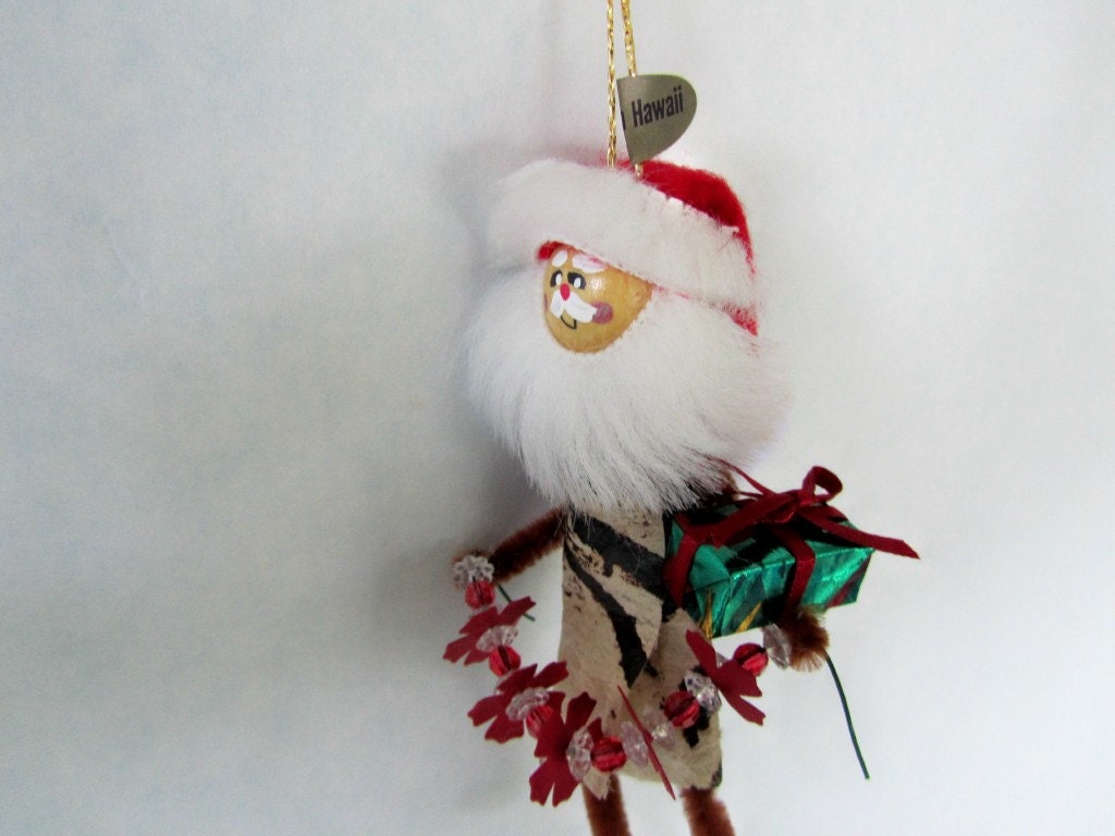 Hawaiian Christmas ornament -Santa - Hawaii St Nick original