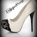 Swarovski Crystal - Black & Ivory Lace Platforms - Size 6.5 - FREE SHIPPING