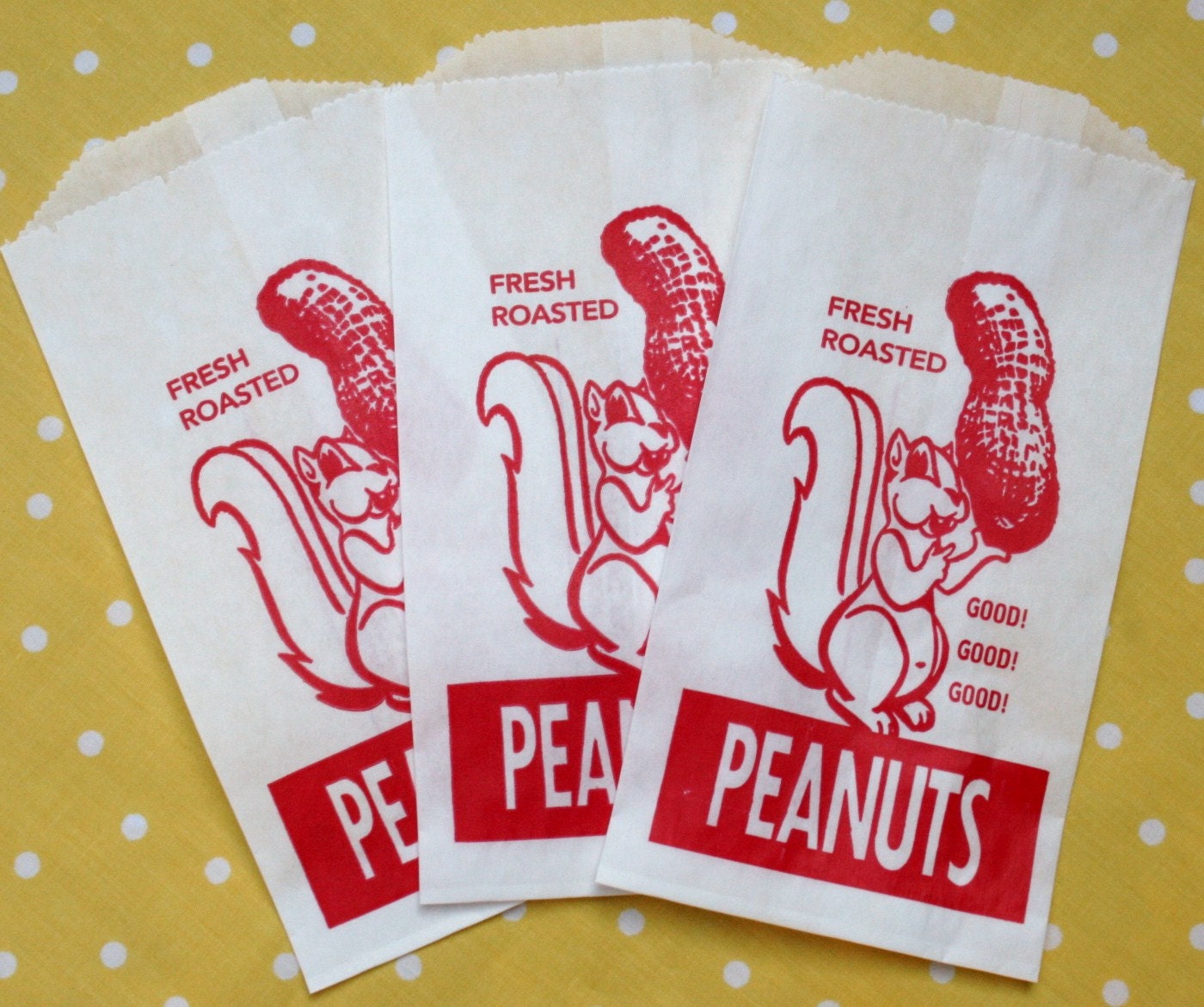 50 Retro Squirrel Peanut  Bags
