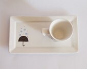 Blue rain individual espresso cup set