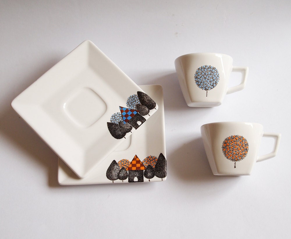 Summer village espresso coffee set