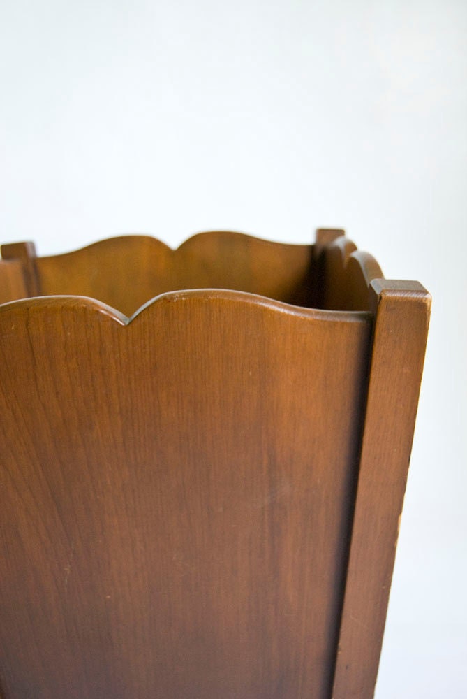 Wood Planter Storage Box Trash Can Office Decor Walnut Stain Home Decor Housewares Small Furniture
