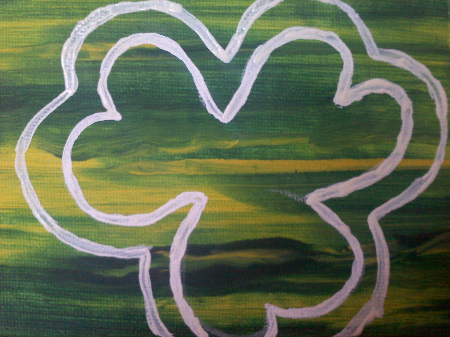 Shamrock Painting done with Acrylic on 4"x6" Panel canvas