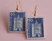 SALE - 20% OFF Purple Stamp Earrings