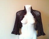 0010 - PDF Pattern for Crochet Ruffled Shrug - in Three Sizes - Small Medium and Large - Great for Autumn, Spring and Summer