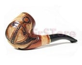 Wooden pipe,Tobacco Pipe/Pipes Smoking Pipes/Pipe. Hand Carved Wood Pipe. Exclusive Design "ANCHOR INLAID" and Free Gift