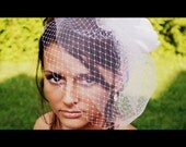 Double Birdcage Wedding Veil - Tulle and French/Russian Millinery Veiling combined into a lovely short vintage style Bridal Veil