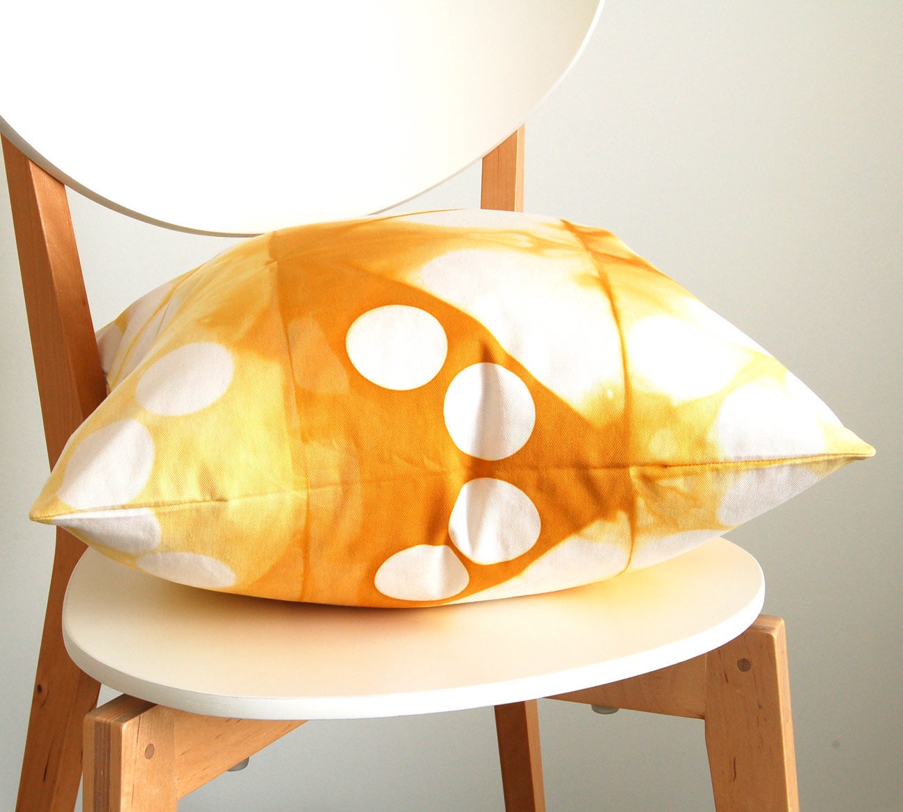 Tie Dye Shibori Yellow Pillow Cover 18x18 inches - Goldenrod