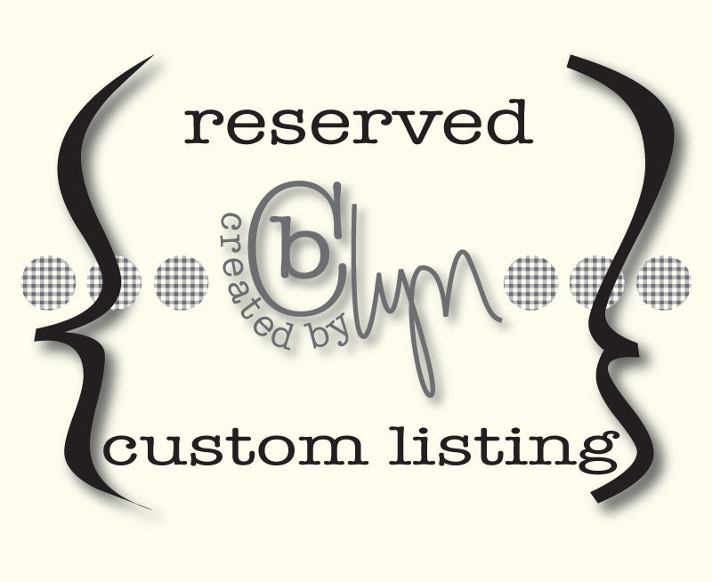Reserved for Amy