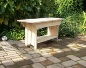 Unfinished Bench with Shelf  3-Foot